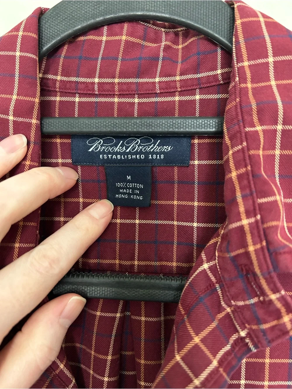 Brooks Brothers Vintage Long Sleeve Cotton Red Plaid Button Down Shirt